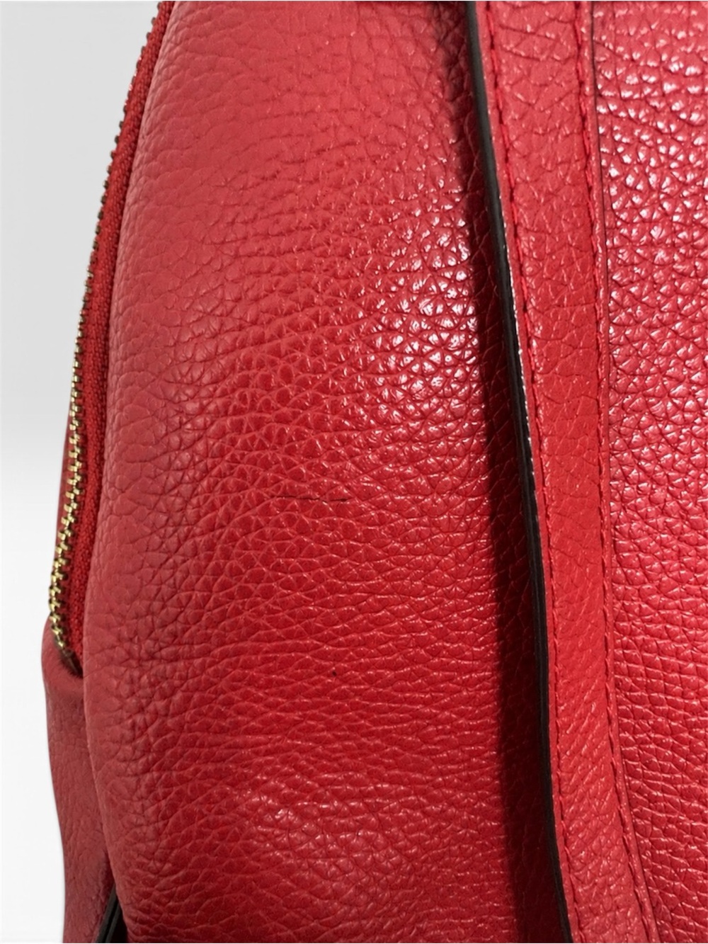 Michael Kors Red Studded Leather Backpack - Picture 7 of 10